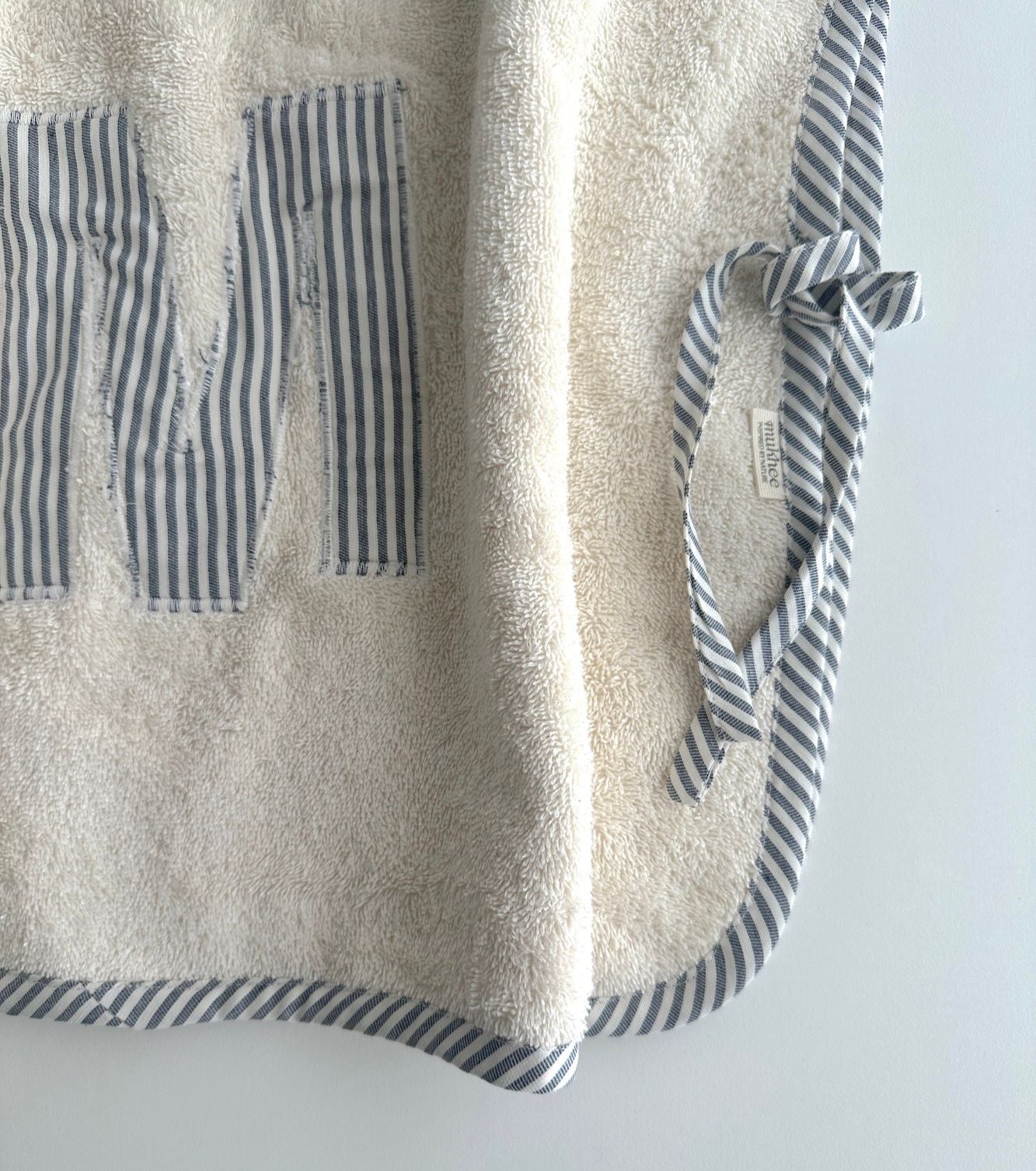 Poncho toalla Personalizado| Balmaseda | Denim Rayas