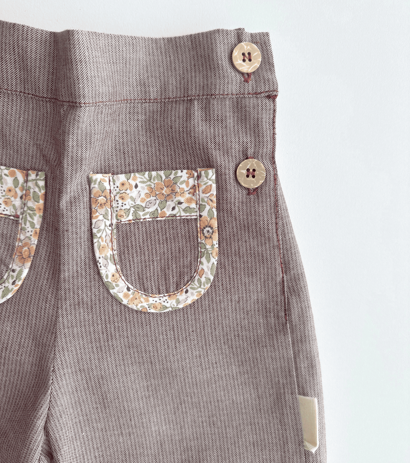 Pantalón volantes | Savia | Flores y Rayas Burdeos