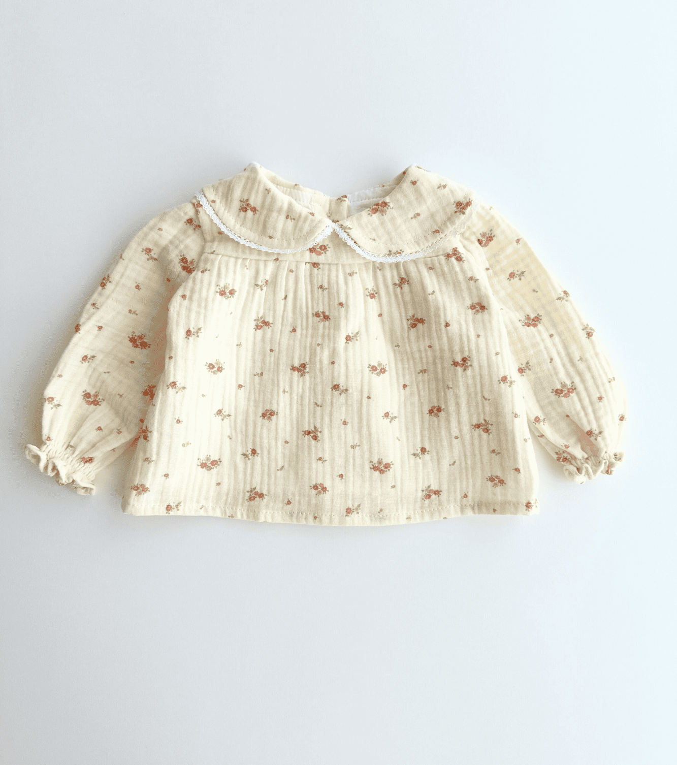 Conjunto blusa y culetín | Bruma | Mini flores rosas