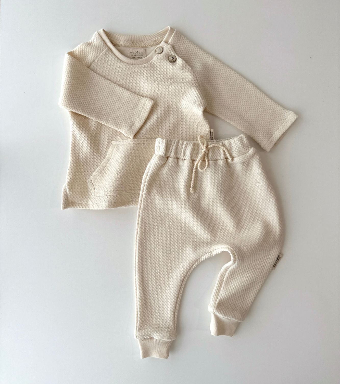 Legging en interlock 3D de algodón orgánico | Nimo | Ecru