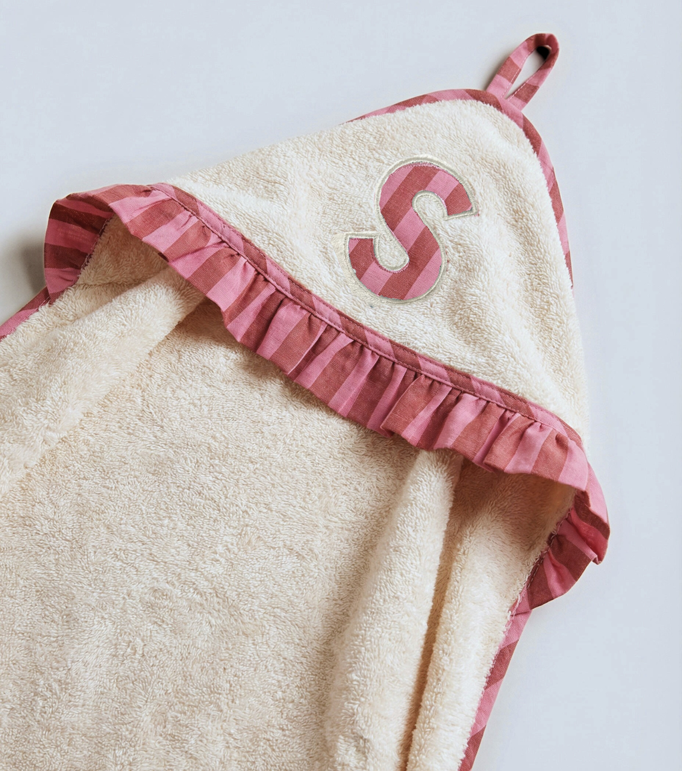 Serviette Poncho Personnalisée | Marea | Rayures roses