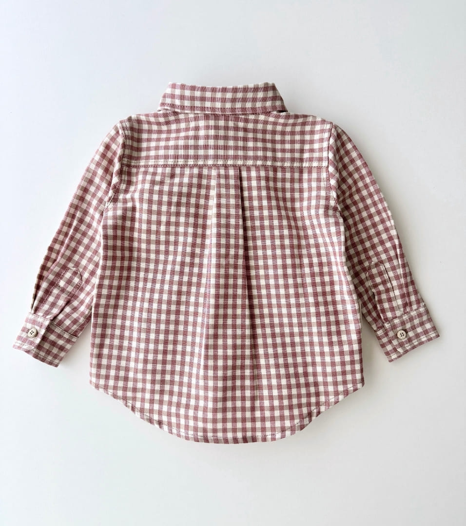Camisa en viyela de algodón orgánico | Canela | Vichy Canela