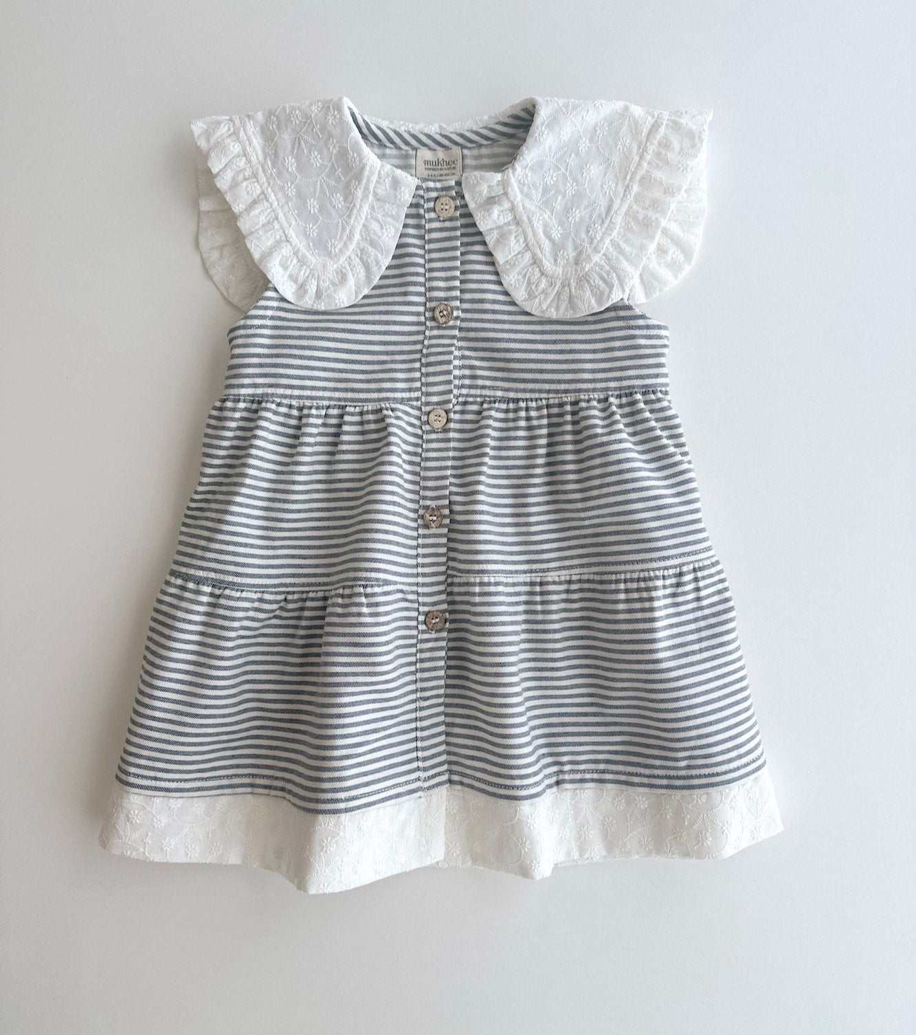 Vestido Denim Cuello Bordado | Balmaseda | Denim Rayas