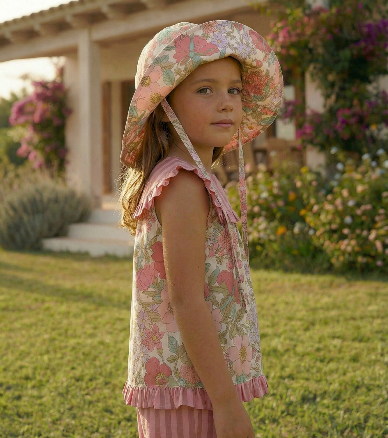 Pantalón volantes | Buganvilla | Rayas