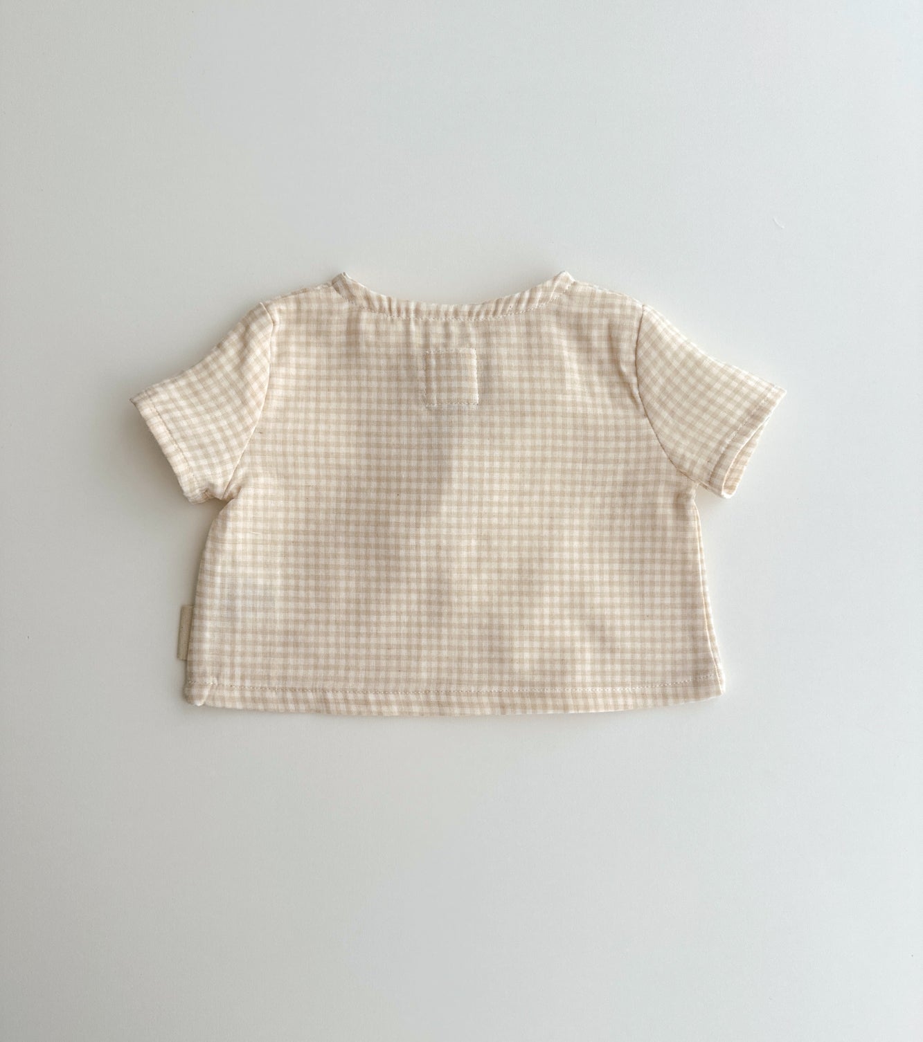 Camisa polera en muselina de algodón orgánico | Caléndula | Vichy