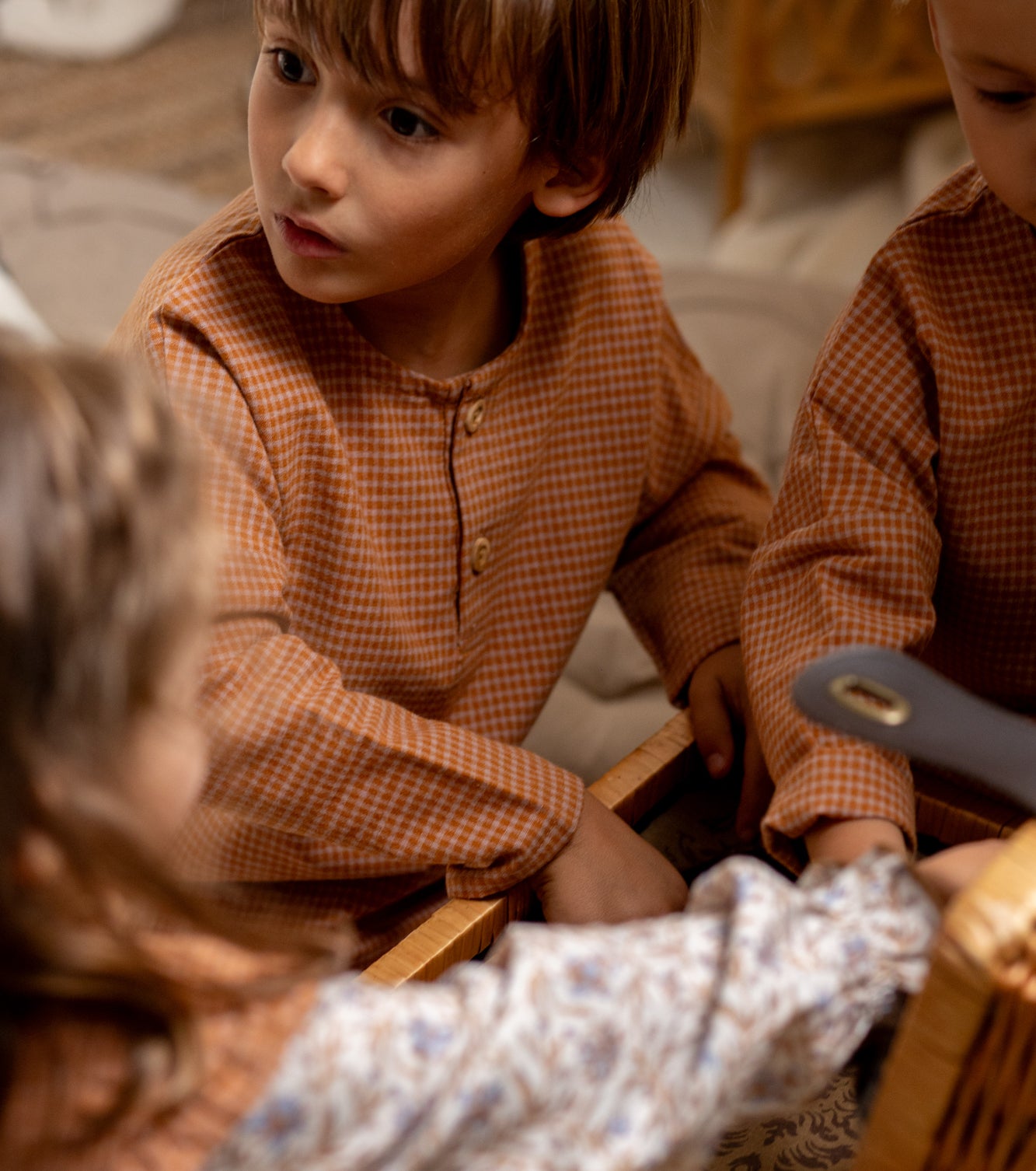 Blouse with gathers | Santillana | Stripes and Flowers