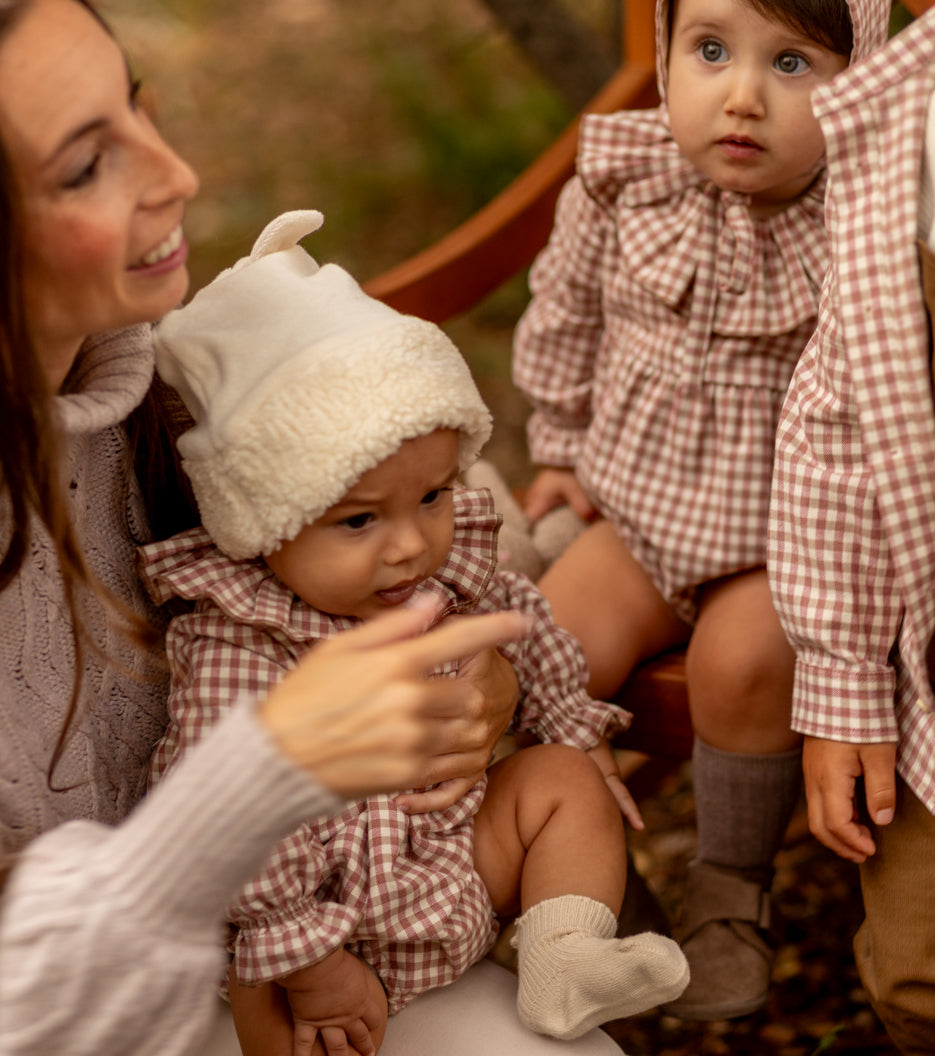 Organic cotton terry cloth and shearling hat | Camelia