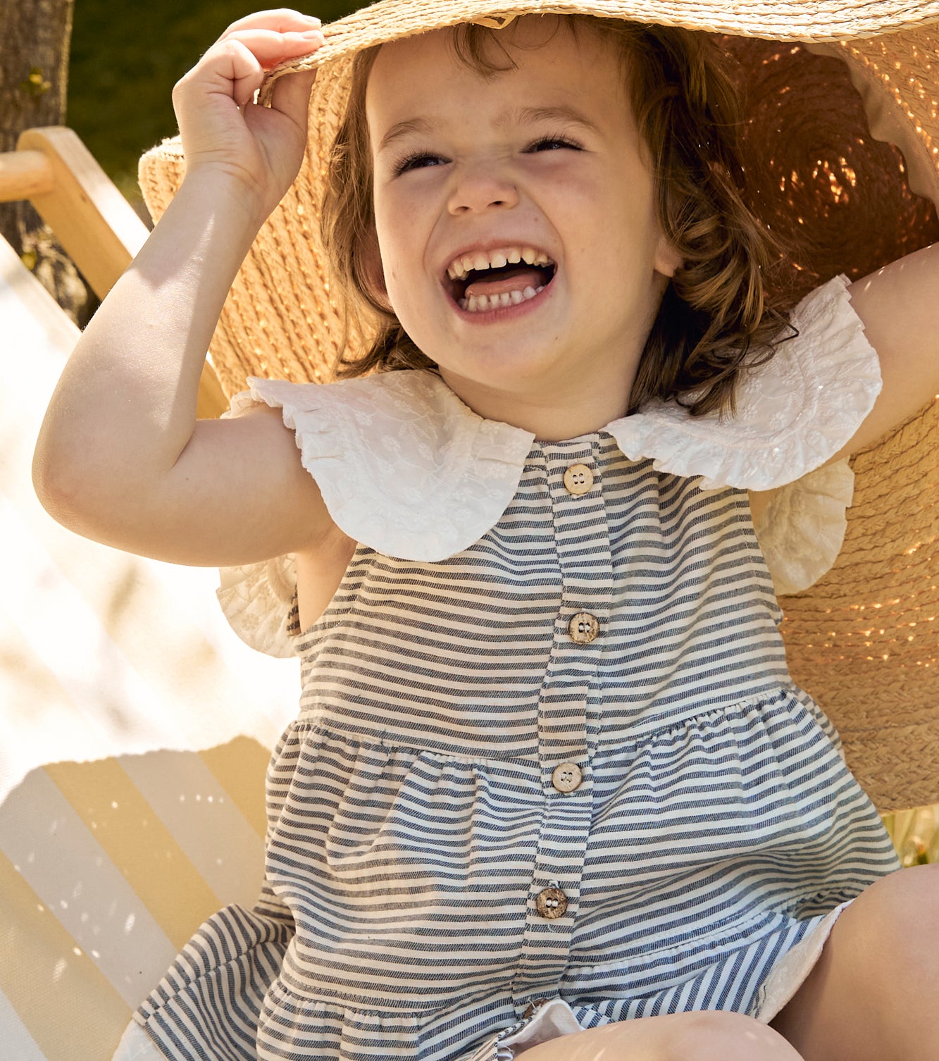 Vestido Denim Cuello Bordado | Balmaseda | Denim Rayas