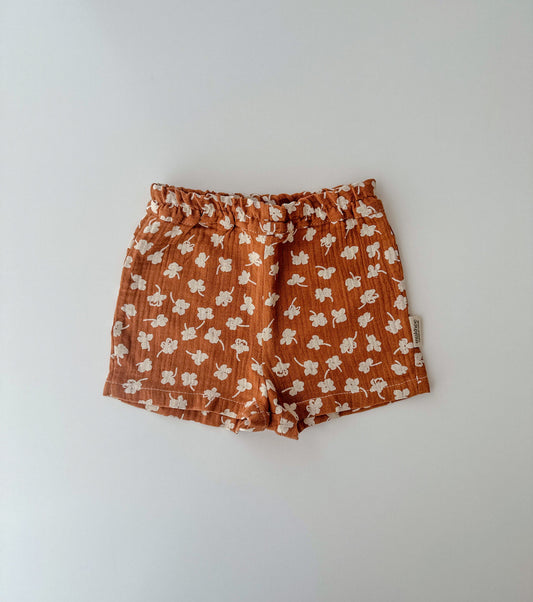 Bermuda en muselina de algodón orgánico | Pantín | Caramelo
