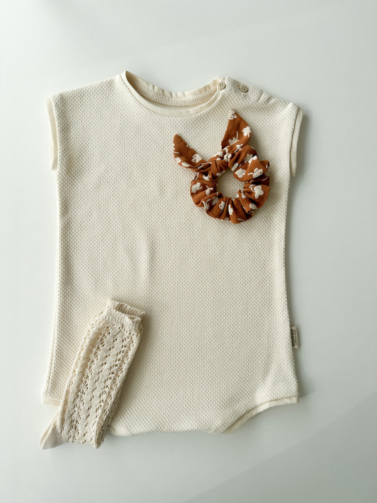 Short romper en interlock 3D algodón orgánico | Nimo | Ecru