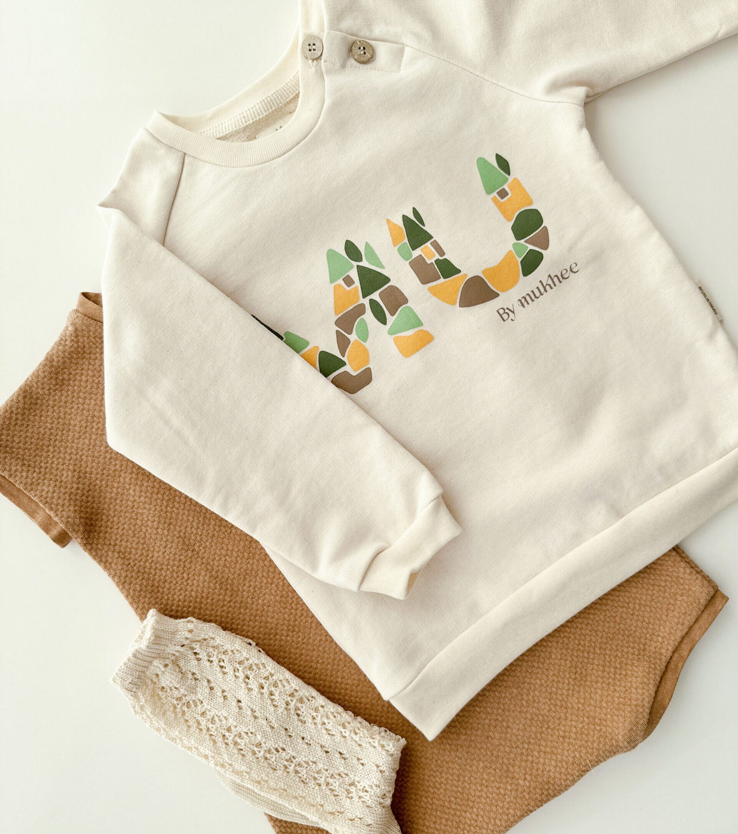 Sudadera de algodón orgánico para bebé | MU | Ecru