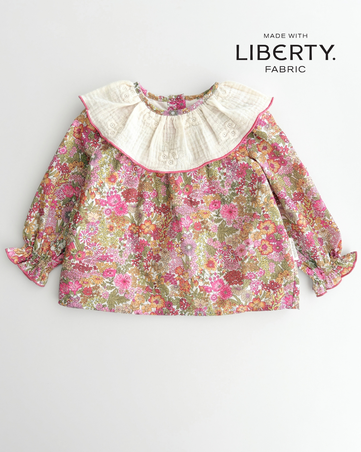 Baby ruffled collar blouse | Hazelnut | Flowers