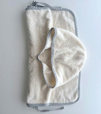 Poncho toalla Personalizado| Balmaseda | Denim Rayas
