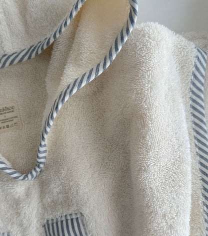 Poncho toalla Personalizado| Balmaseda | Denim Rayas