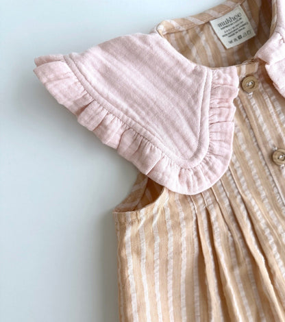 Organic cotton gingham romper | Cinnamon | Cinnamon Vichy