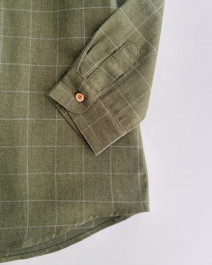 Chemise à carreaux | Noisette | Carreaux verts