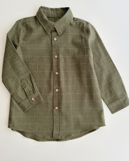 Chemise à carreaux | Noisette | Carreaux verts