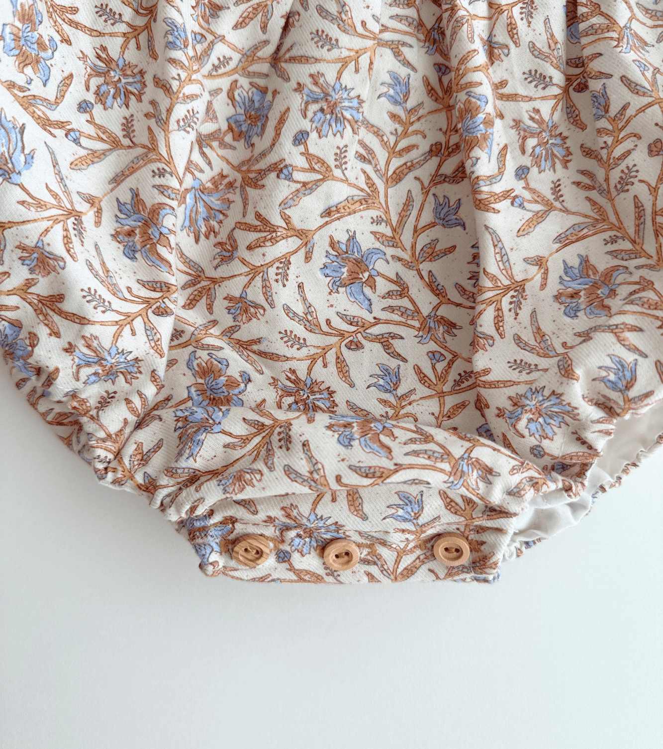 Organic cotton viyela romper | Blueberries | Marino Ecru