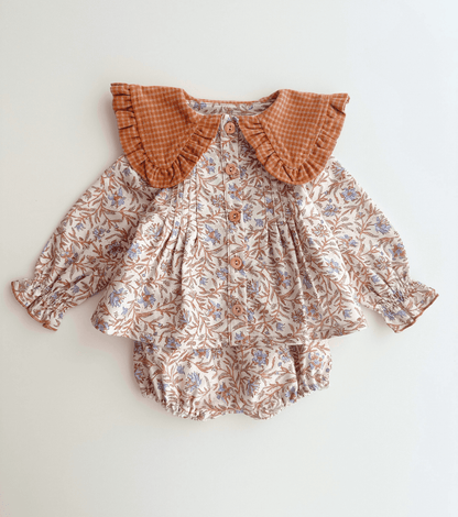 Blouse with gathers | Santillana | Stripes and Flowers