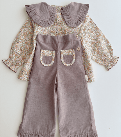 Blusa jaretas | Savia | Flores y Rayas Burdeos