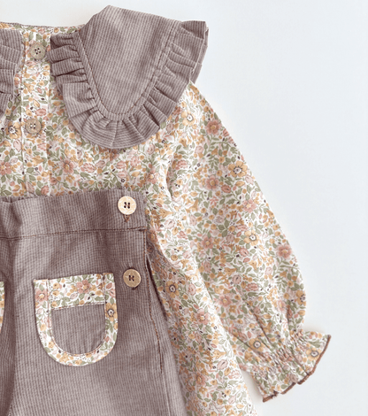 Blusa jaretas | Savia | Flores y Rayas Burdeos