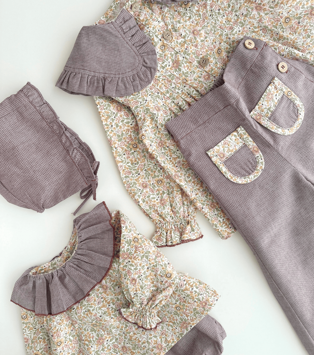 Blusa jaretas | Savia | Flores y Rayas Burdeos