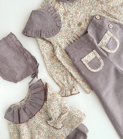 Blusa jaretas | Savia | Flores y Rayas Burdeos