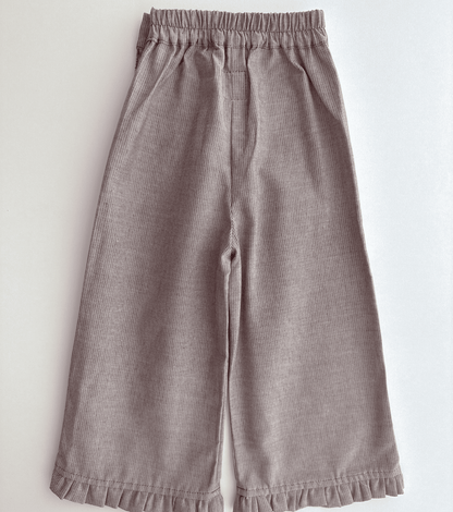 Pantalón volantes | Savia | Flores y Rayas Burdeos