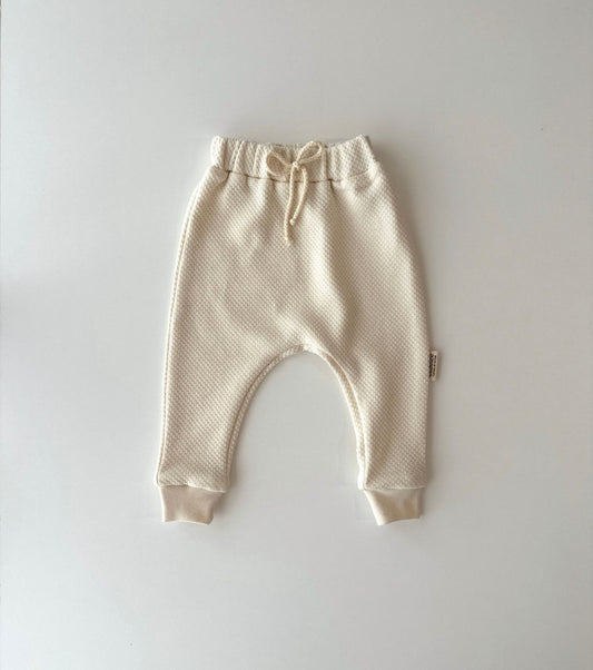 3D interlock leggings made from organic cotton | Nimo | Ecru