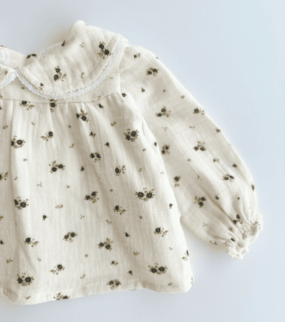 Conjunto blusa y culetín | Bruma | Mini flor ceniza