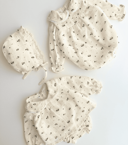 Conjunto blusa y culetín | Bruma | Mini flor ceniza