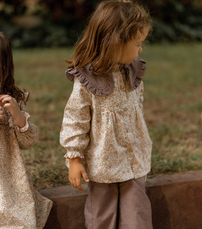 Blusa jaretas | Savia | Flores y Rayas Burdeos