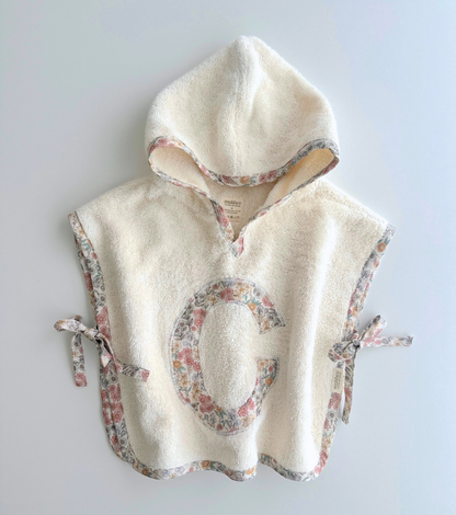 Personalized Towel Poncho | Santillana | Stripes and Flowers