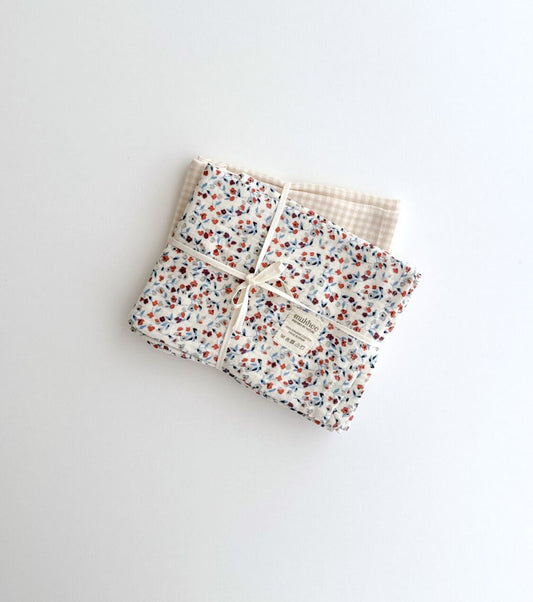 Pack de 2 muselinas de algodón orgánico | Flores - Vichy