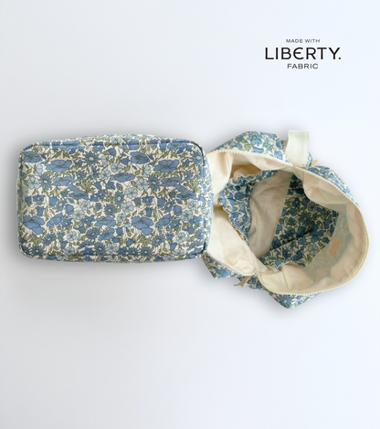 Neceser de algodón orgánico | Nomeolvides | Flores azul