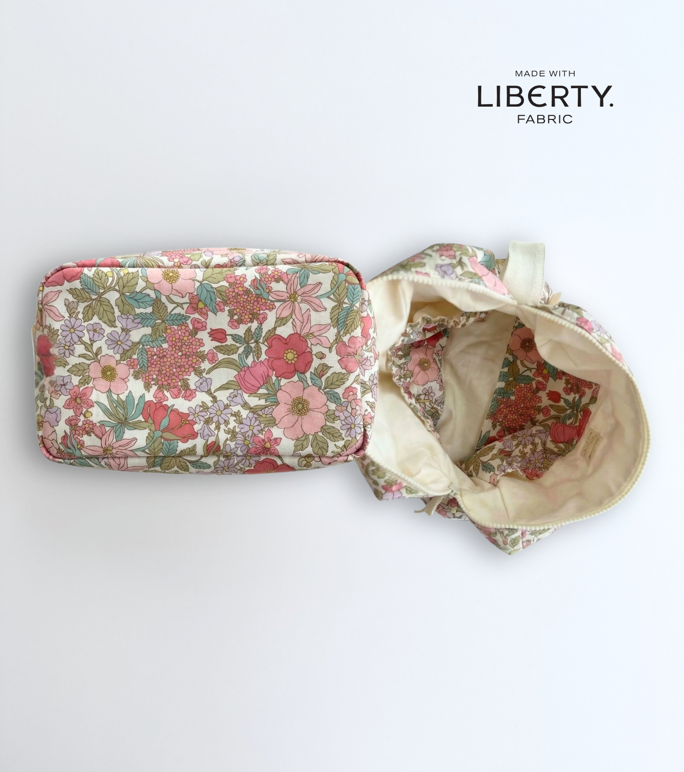 Neceser de algodón orgánico | Buganvilla | Flores rosas