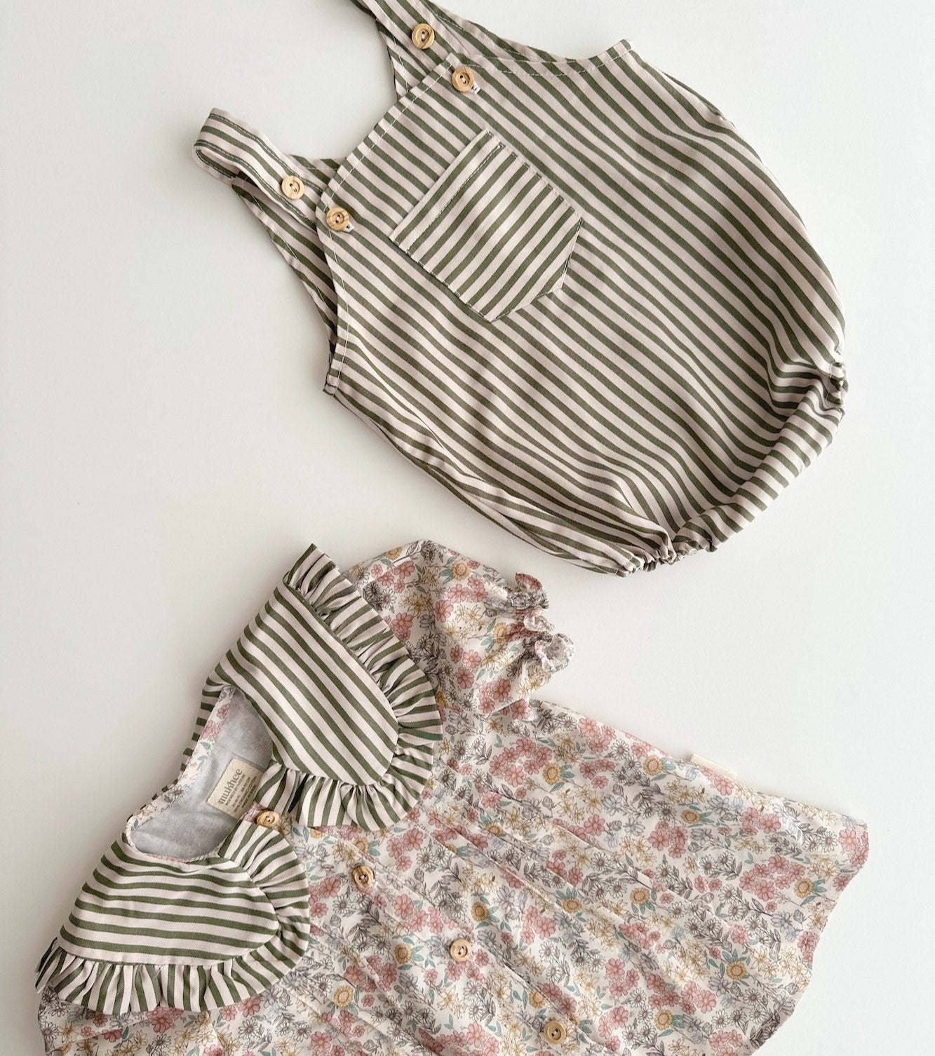 Organic cotton gingham romper | Cinnamon | Cinnamon Vichy