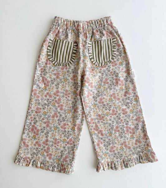 Organic cotton corduroy bloomers with suspenders | Cinnamon | Brown
