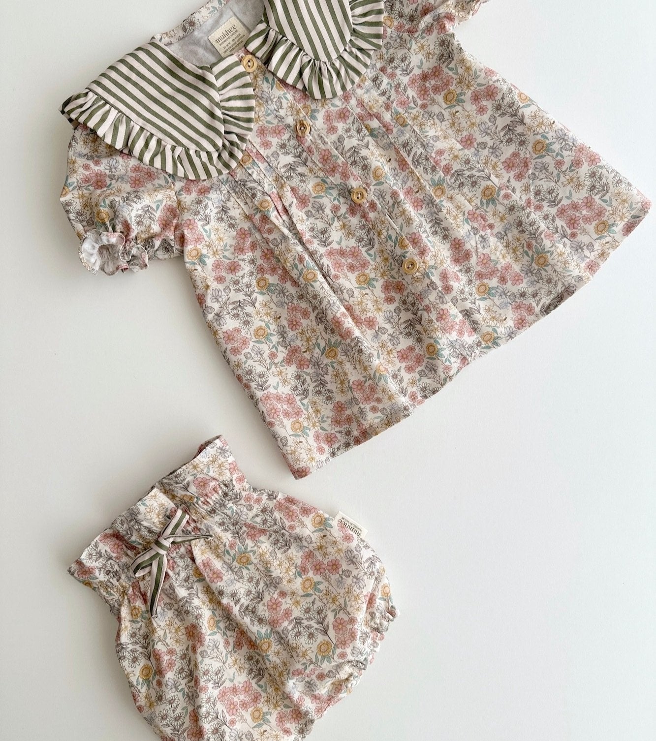Organic cotton gingham romper | Cinnamon | Cinnamon Vichy