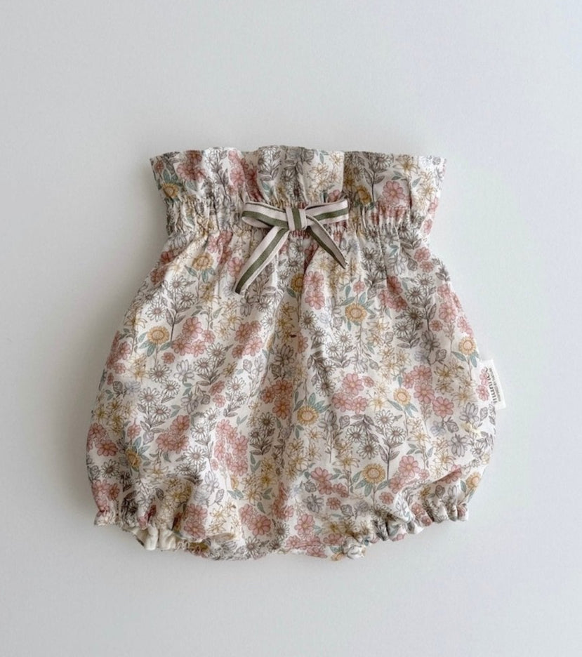 Organic cotton corduroy bloomers with suspenders | Cinnamon | Brown