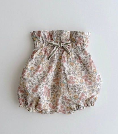 Organic cotton corduroy bloomers with suspenders | Cinnamon | Brown