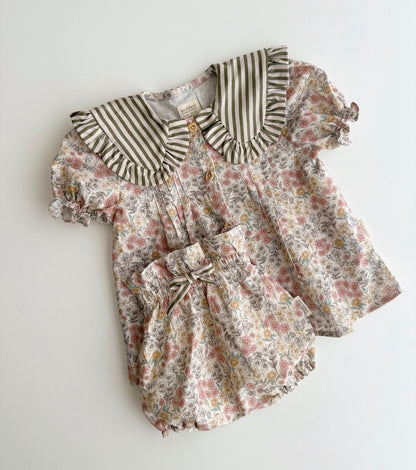 Organic cotton corduroy bloomers with suspenders | Cinnamon | Brown