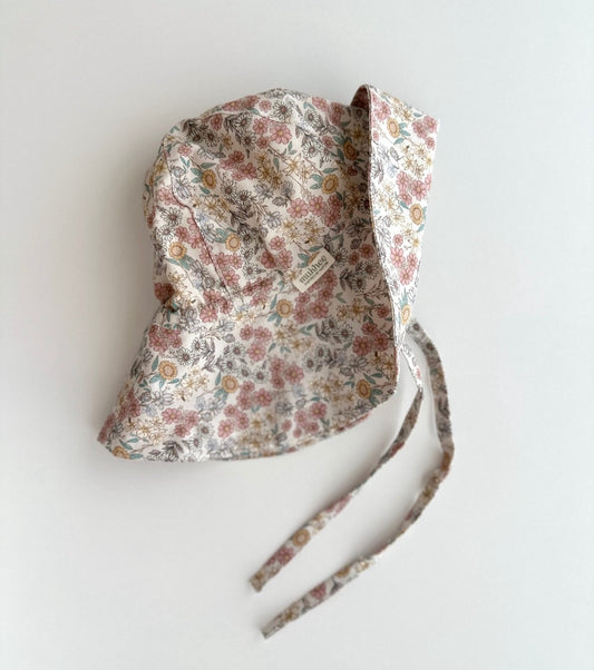 Organic cotton muslin brimmed hat | Indigo | Blue