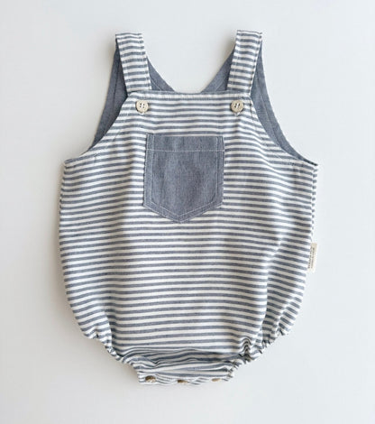 Combinaison à bretelles | Balmaseda | Denim rayé