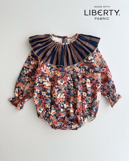 Ranita cuello volante | Castaño | Rayas y flores
