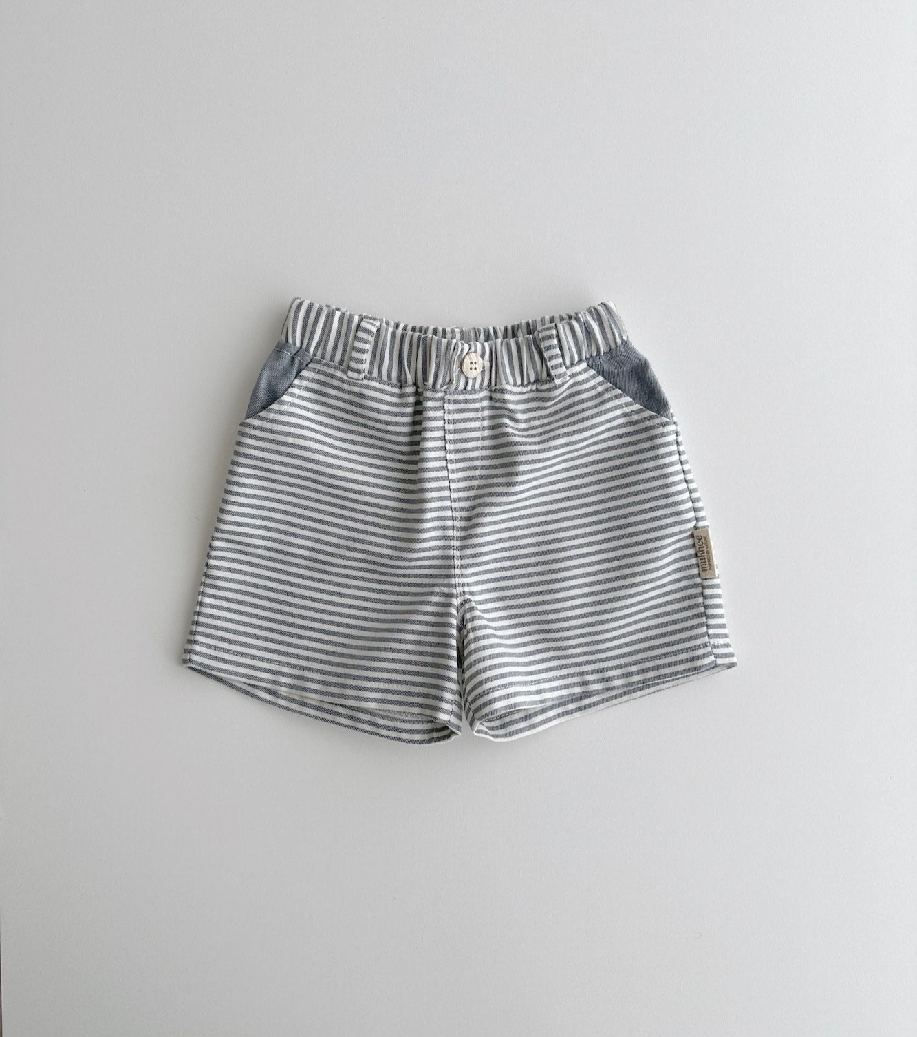 Bermuda shorts in organic cotton muslin | Indigo | Blue