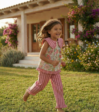 Pantalón volantes | Buganvilla | Rayas