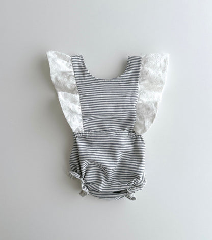 Organic cotton gingham romper | Cinnamon | Cinnamon Vichy
