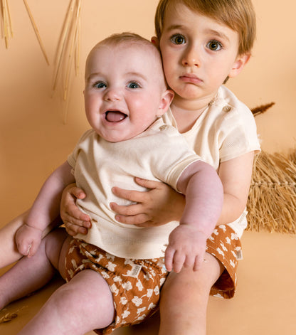 Organic cotton muslin baby pant | Panty | Caramel