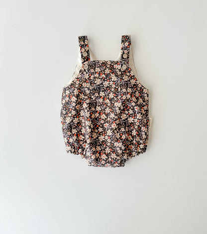 Organic cotton viyela romper | Pansy | Flowers